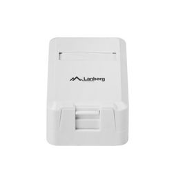 Lanberg - Caja de Montaje Superficial para Conector Keystone 1 Puerto, Blanco, Material ABS Resistente, Compatible con Conectores Keystone de hasta 14.9 x 19.2 mm