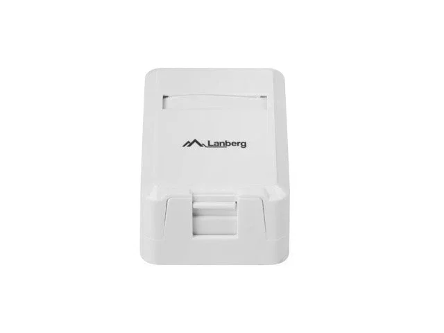 Lanberg OK1-0001-W Caja de Conexiones/Roseta de Pared Cat6, 1 Puerto Keystone para 10/100/1000Base-T(X), Enrutamiento 180°, Blanco