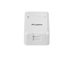 Lanberg OK1-0001-W Caja de Conexiones/Roseta de Pared Cat6, 1 Puerto Keystone para 10/100/1000Base-T(X), Enrutamiento 180°, Blanco