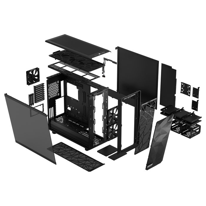 Fractal Design Meshify 2 XL Black Window Torre PC para Juego ATX EATX Micro ATX Mini-ITX SSI CEB Acero Vidrio Templado