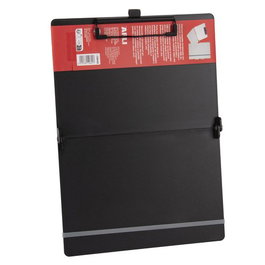 APLI Carpeta con pinza portablocs A4 plegable negra