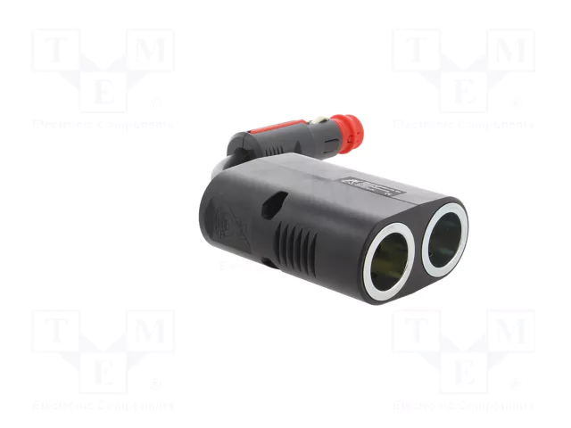PRO CAR Divisor para mechero de coche con salida doble, 16A, negro PRO CAR Divisor para mechero de coche con salida doble, 16A, negro