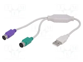 AKYGA Adaptador PS/2 x2 y USB A niquelado
