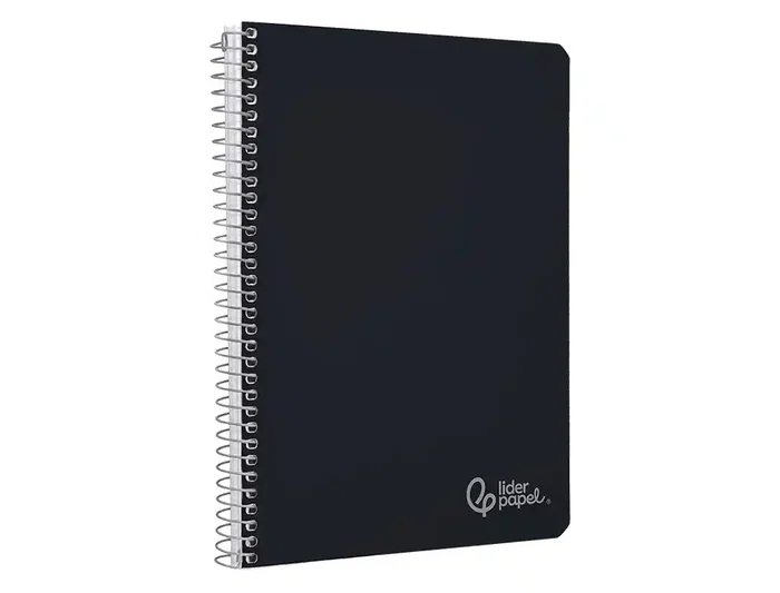 Liderpapel Cuaderno espiral A5, tapa dura, 80 hojas, 90gr, cuadro 4mm con margen, color negro
