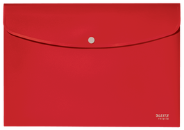 Leitz 46780025 Sobres Polipropileno Opaco A4 con Broche Boton Recycle Rojo