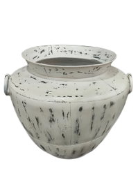 DKD Home Decor Ánfora de Hierro Decapé Blanco 80x80x67