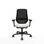 PIQUERAS Y CRESPO Silla de oficina Mardos con mecanismo Sincro/Traslack, Blanco/Negro