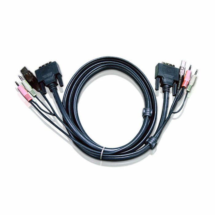 Aten Cable KVM DVI-I single link USB 1,8 m Negro