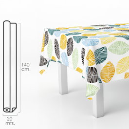 ORYX Mantel Hule de Hojas Colores, Rollo de 140 cm x 20 metros