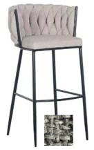 DKD Home Decor Taburete Moderno Gris Poliester Metal Trenzado 47 x 44 x 104 cm (2 Unidades)