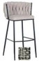 DKD Home Decor Taburete Moderno Gris Poliester Metal Trenzado 47 x 44 x 104 cm (2 Unidades)