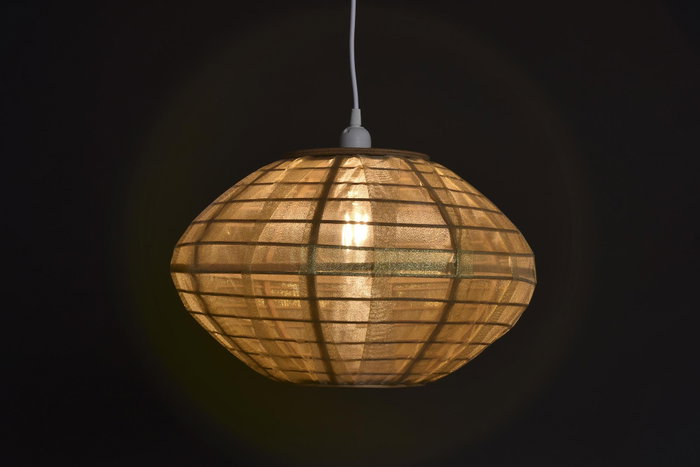 DKD Home Decor Lámpara de Techo de Bambú 42x42x26 Natural Marrón/Dorado