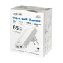 LogiLink Adaptador de Enchufe USB 1xUSB-A, 1xUSB-C, 65W, Blanco
