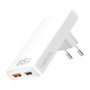 LogiLink Adaptador de Enchufe USB 1xUSB-A, 1xUSB-C, 65W, Blanco