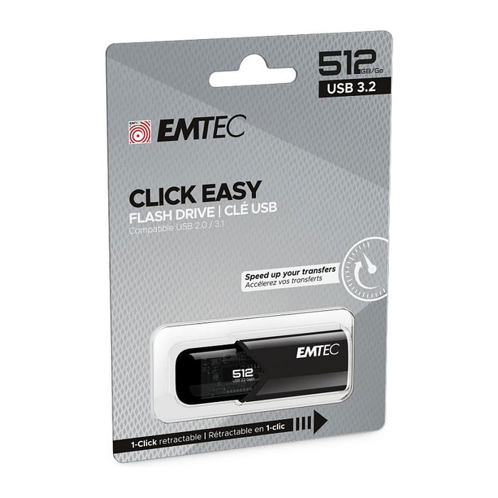 EMTEC B110 Stick USB 3.2 Click Easy 512GB Negro