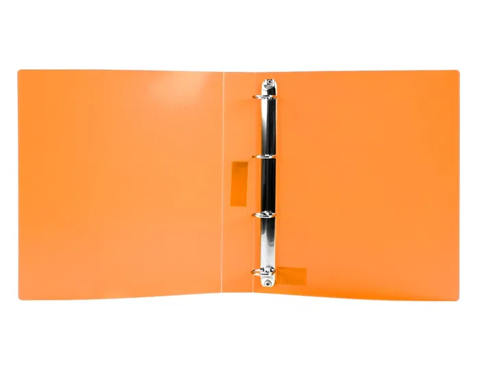 Liderpapel Carpeta 4 Anillas 25 mm Mixtas Polipropileno DIN A4 Naranja Fluor Opaco con Tarjetero