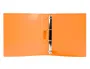 Liderpapel Carpeta 4 Anillas 25 mm Mixtas Polipropileno DIN A4 Naranja Fluor Opaco con Tarjetero