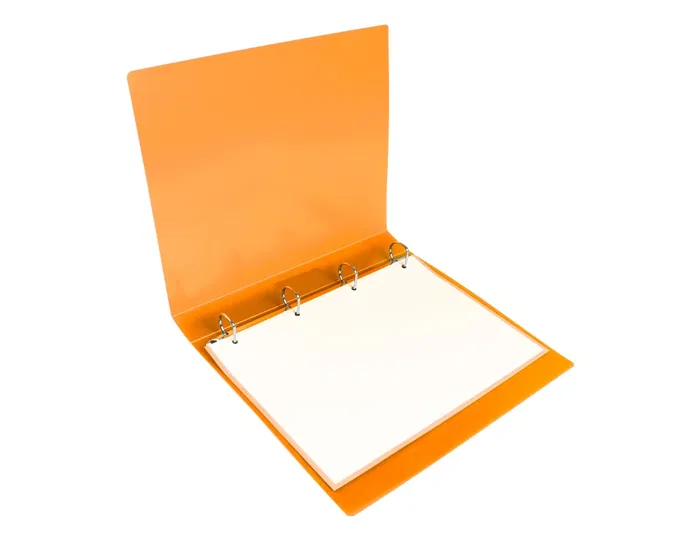 Liderpapel Carpeta 4 Anillas 25 mm Mixtas Polipropileno DIN A4 Naranja Fluor Opaco con Tarjetero