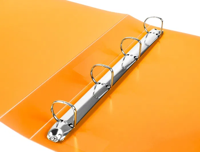 Liderpapel Carpeta 4 Anillas 25 mm Mixtas Polipropileno DIN A4 Naranja Fluor Opaco con Tarjetero