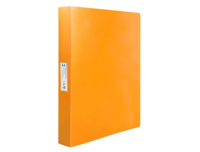 Liderpapel Carpeta 4 Anillas 25 mm Mixtas Polipropileno DIN A4 Naranja Fluor Opaco con Tarjetero