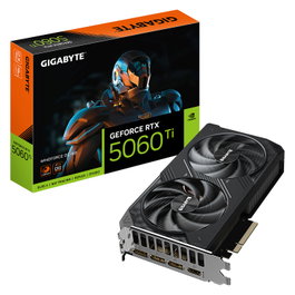 Gigabyte GeForce RTX 5060 Ti WINDFORCE OC 16GB GDDR7 Tarjeta Gráfica - GV-N506TWF2OC-16GD, Overclocked, 2587 MHz, PCIe 5.0, 2 Ventiladores