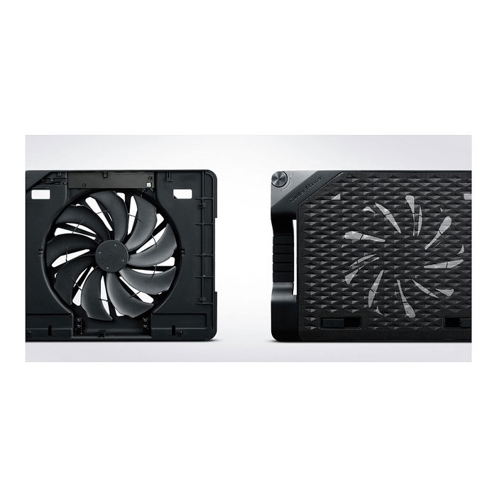 Cooler Master NotePal Ergostand III Base Refrigeradora Portátil 17", Ventilador 23cm 72CFM, USB 2.0 Hub 4 Puertos, Negro, Metal/Plástico