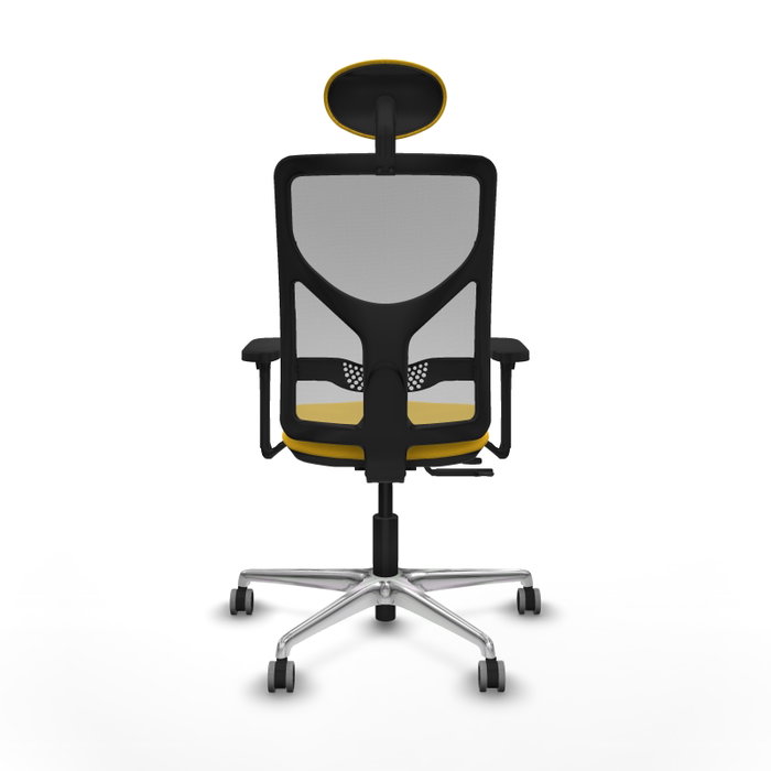 PIQUERAS Y CRESPO Silla de oficina Motilla con mecanismo Sincro/Traslack Amarillo y Gris