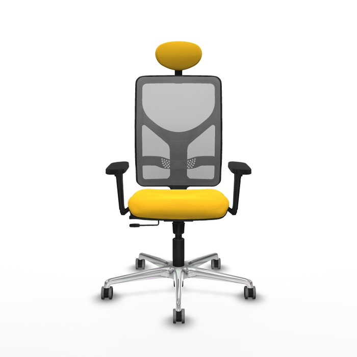 PIQUERAS Y CRESPO Silla de oficina Motilla con mecanismo Sincro/Traslack Amarillo y Gris