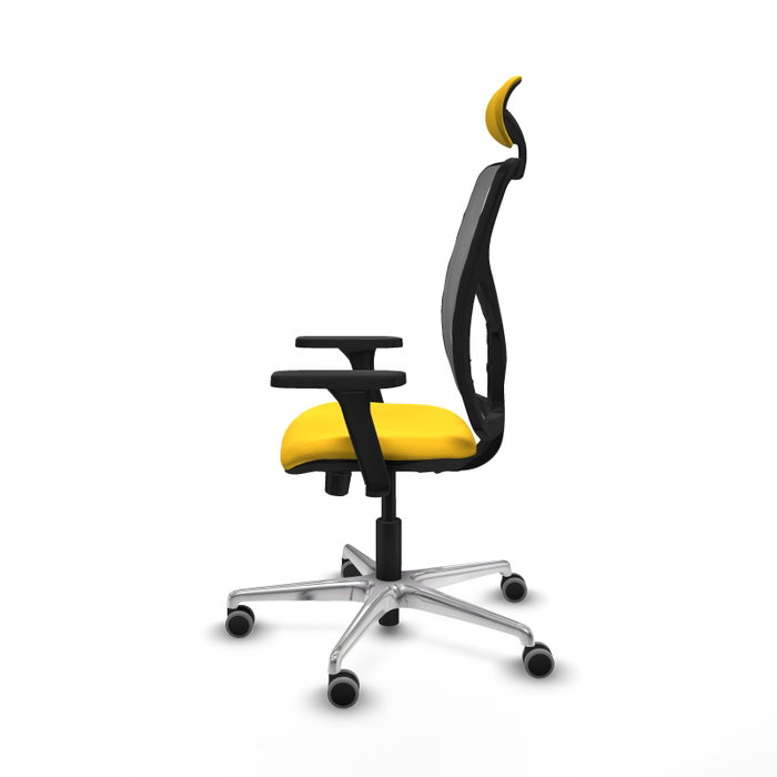 PIQUERAS Y CRESPO Silla de oficina Motilla con mecanismo Sincro/Traslack Amarillo y Gris
