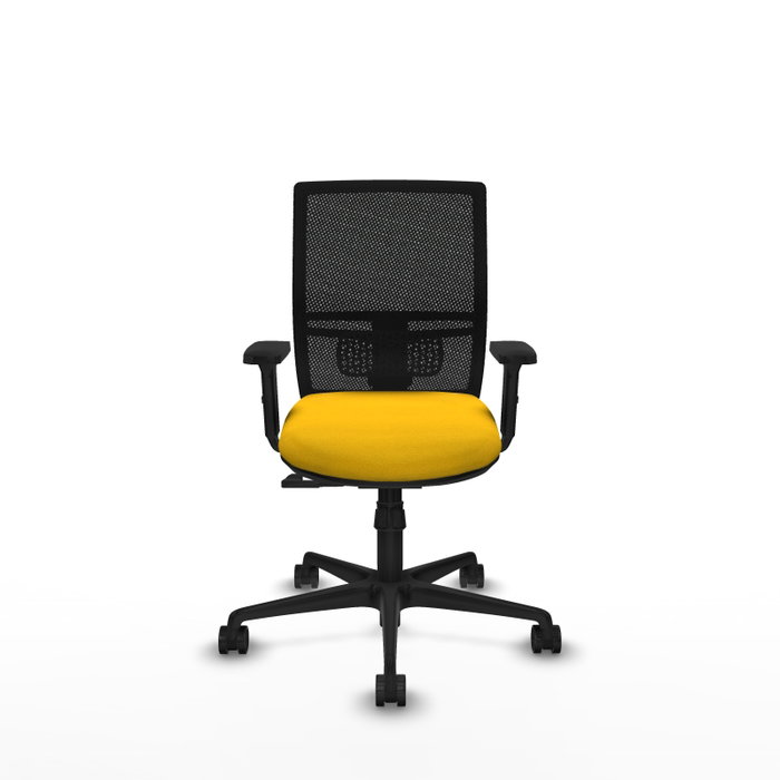 PIQUERAS Y CRESPO Silla de oficina Yunquera con mecanismo Sincro, Amarillo y Negro