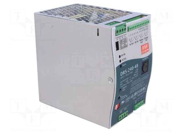 MEAN WELL DRS-240-48 Alimentador Buffer 240W 48VDC MEAN WELL DRS-240-48 Alimentador Buffer 240W 48VDC