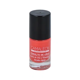 CAMALEON COSMETICS Esmalte De Uñas Coral 6ml Vegano Cruelty Free Secado Rápido Larga Duración Brillo Alta Cobertura