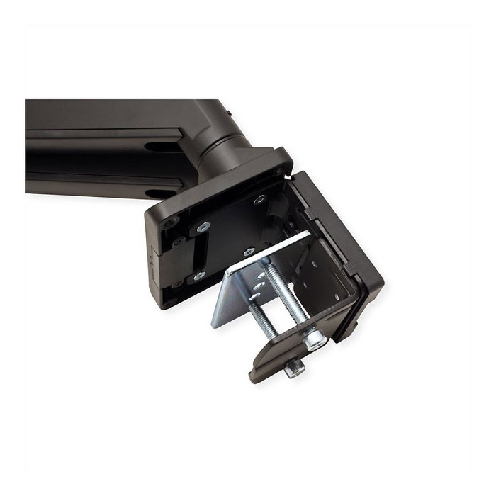 ROLINE Soporte Monitor Doble Brazo 17.03.1117, Gasfeder, Abrazadera Mesa, Para 2 Pantallas hasta 35" y 15kg cada una, VESA 75x75/100x100, Negro