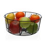 Versa Frutero Redondo Negro 26x11 cm - Metal (2 Unidades)
