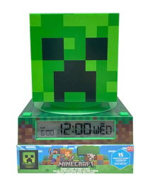 Kids Euroswan Lámpara Minecraft 3D con Despertador y Fecha para Niños