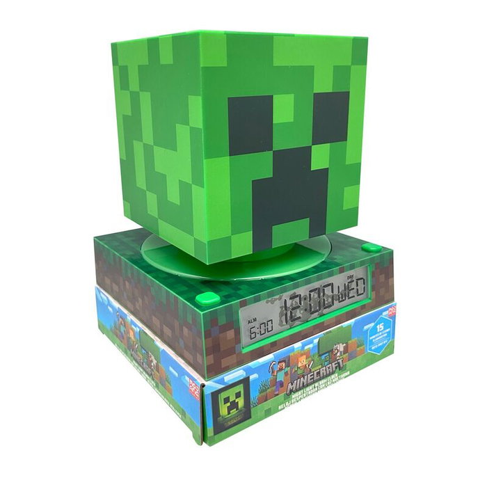 KIDS LICENSING Lámpara 3D con Despertador Minecraft 21,4x13x13cm