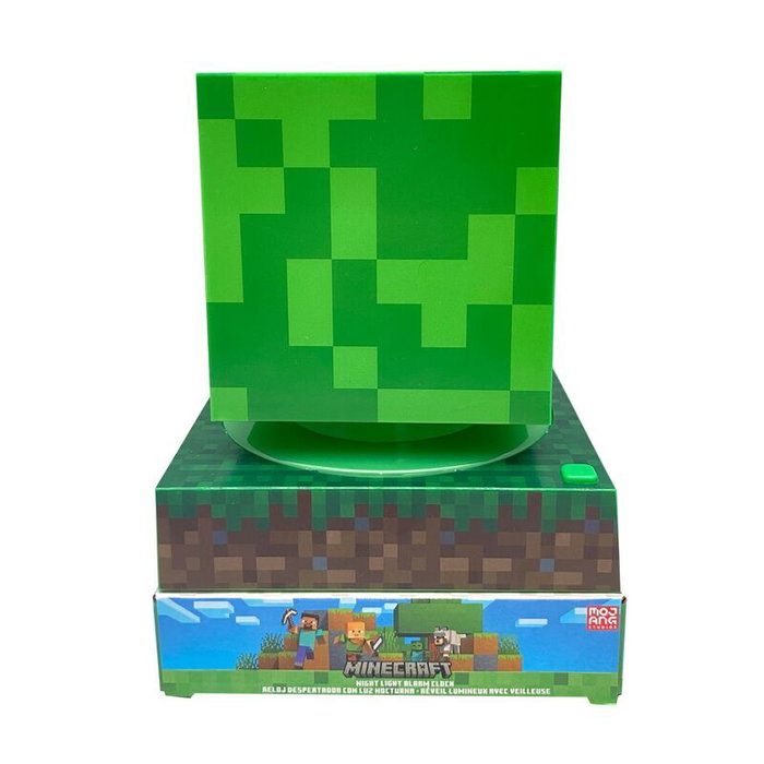 KIDS LICENSING Lámpara 3D con Despertador Minecraft 21,4x13x13cm