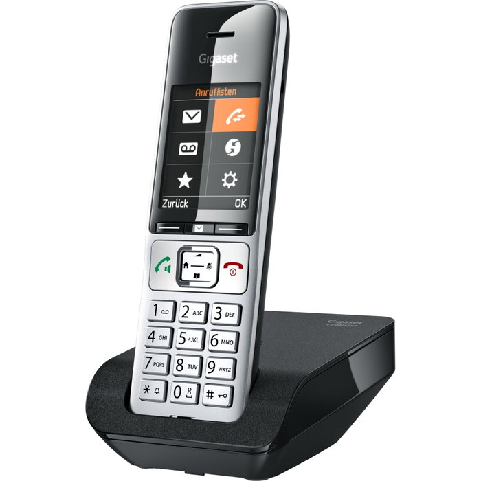 Gigaset COMFORT 500 Teléfono DECT Negro, Plata