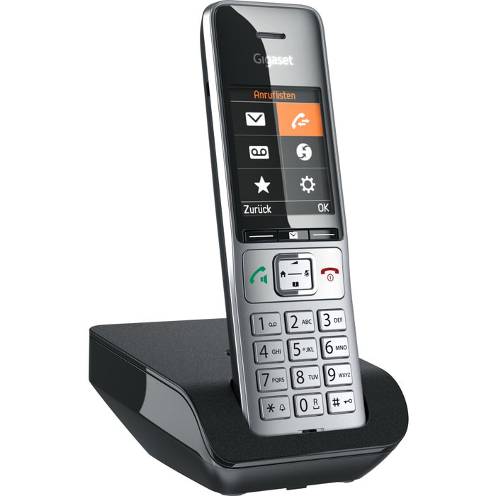 Gigaset COMFORT 500 Teléfono DECT Negro, Plata