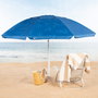 Aktive Sombrilla de playa antiviento 220 cm azul con estampado de anclas