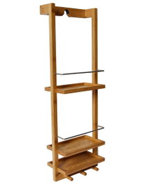 DKD Home Decor Organizador de Bambú para Ducha Natural