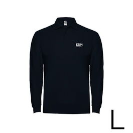 Edm Polo Merchandising Negro Manga Larga Talla L 65% Poliéster 35% Algodón