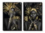 DKD Home Decor Cuadro Moderno Negro Dorado 3.5 x 120 x 80 cm (2 Unidades) Lienzo Ps