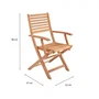 Conjunto de 2 Sillones Plegables de Jardín de Eucalipto FSC - 57,5x56x90 cm