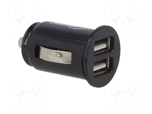 AKYGA Alimentador USB con 2 puertos USB A, Negro