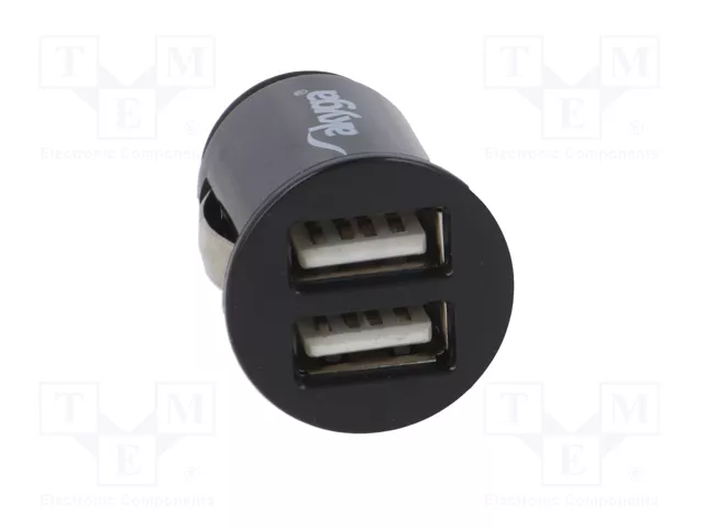 AKYGA Alimentador USB con 2 puertos USB A, Negro