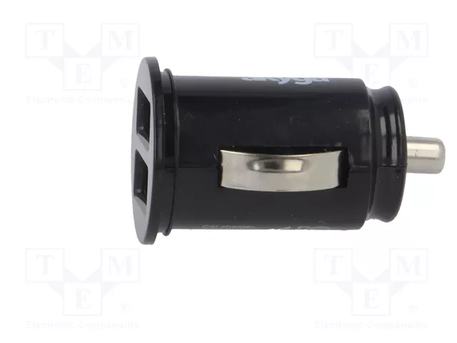 AKYGA Alimentador USB con 2 puertos USB A, Negro