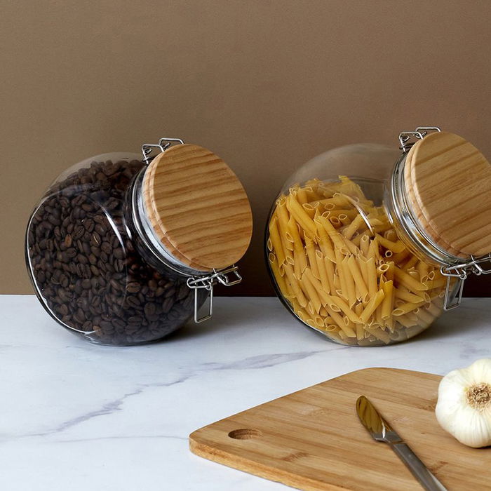 Cook Concept Bote Cristal 1,3 L con Tapa Madera Cierre Mecánico Cook Concept Bote Cristal 1,3 L con Tapa Madera Cierre Mecánico