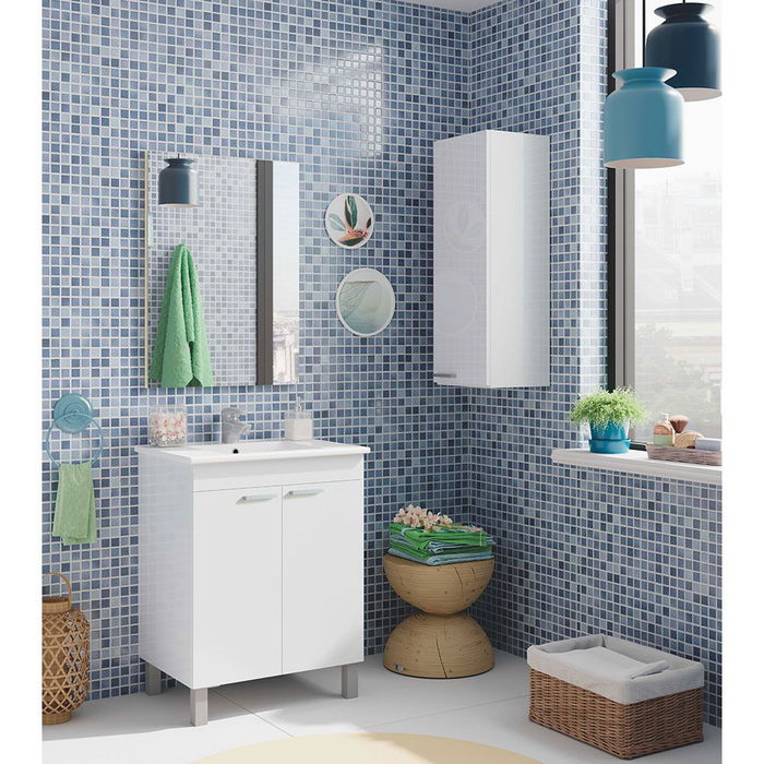 Forés/Arkit Columna de Baño 30x25x85 cm Koncept Suspendida 1 Puerta Reversible Blanco