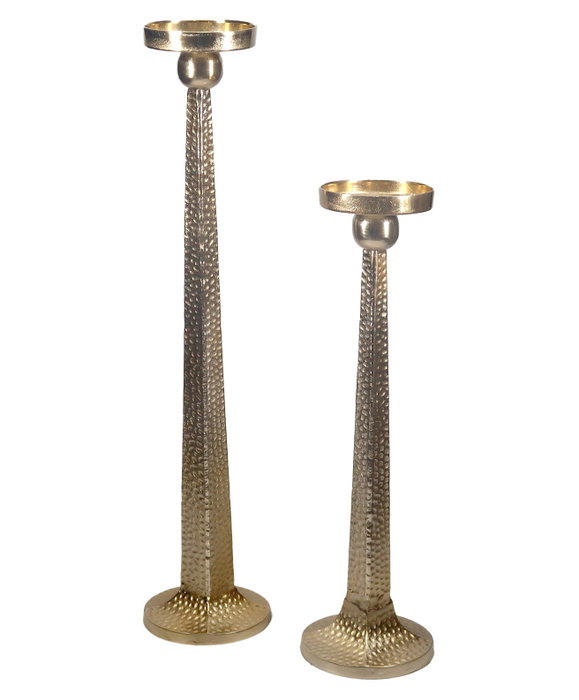 DKD Home Decor Portavelas de Aluminio Dorado 18,5x18,5x64,5 cm